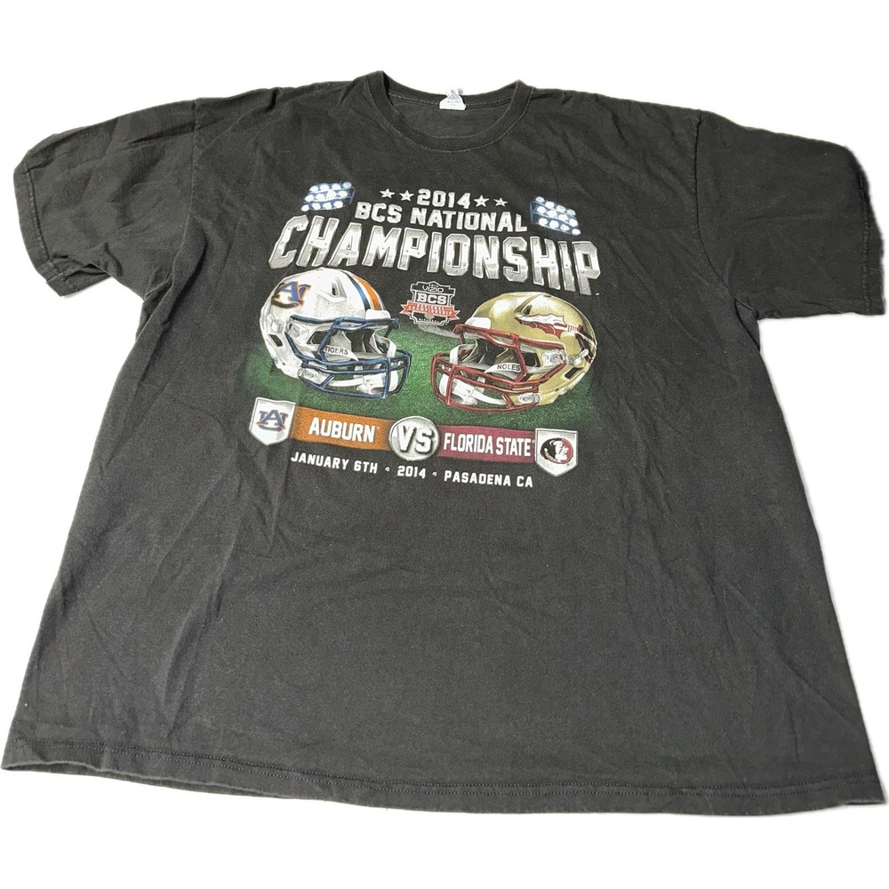 2014 BCS National Championship Auburn Vs Florida State T-Shirt Mens 2XL Football